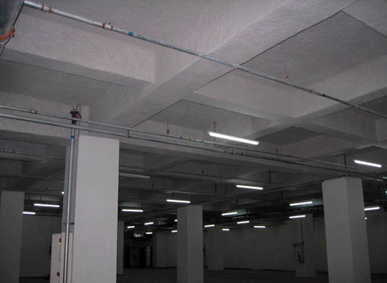 停车场无机纤维喷涂